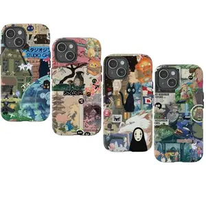 New style Studio Ghibli Collage   for iPhone - Anime Cartoon Aesthetic Protective Cover - Ghibli Cover for /12/13/14/15/16/17promax shockproof mobile phone case iphone 11 creative design