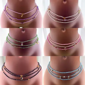 Set of 3 Cute Luxury Resizable Stretchy Waist Beads With Extender Chain *FITS EVERYBODY