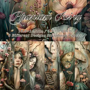 16 Sheets Vintage Flower Fairy Scrapbook Paper - Retro Scrapbooking Supplies for DIY Crafts, Bullet Journals, Junk Journals, Card Making, and Decoupage,TikTokShopJumpstartSale