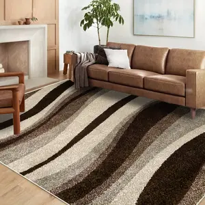 Vintage Minimalist Luxury Abstract Pattern Rug, Striped Design, Soft Floor Mat, Living Room and Bedroom Decor, Washable Large Area Carpet