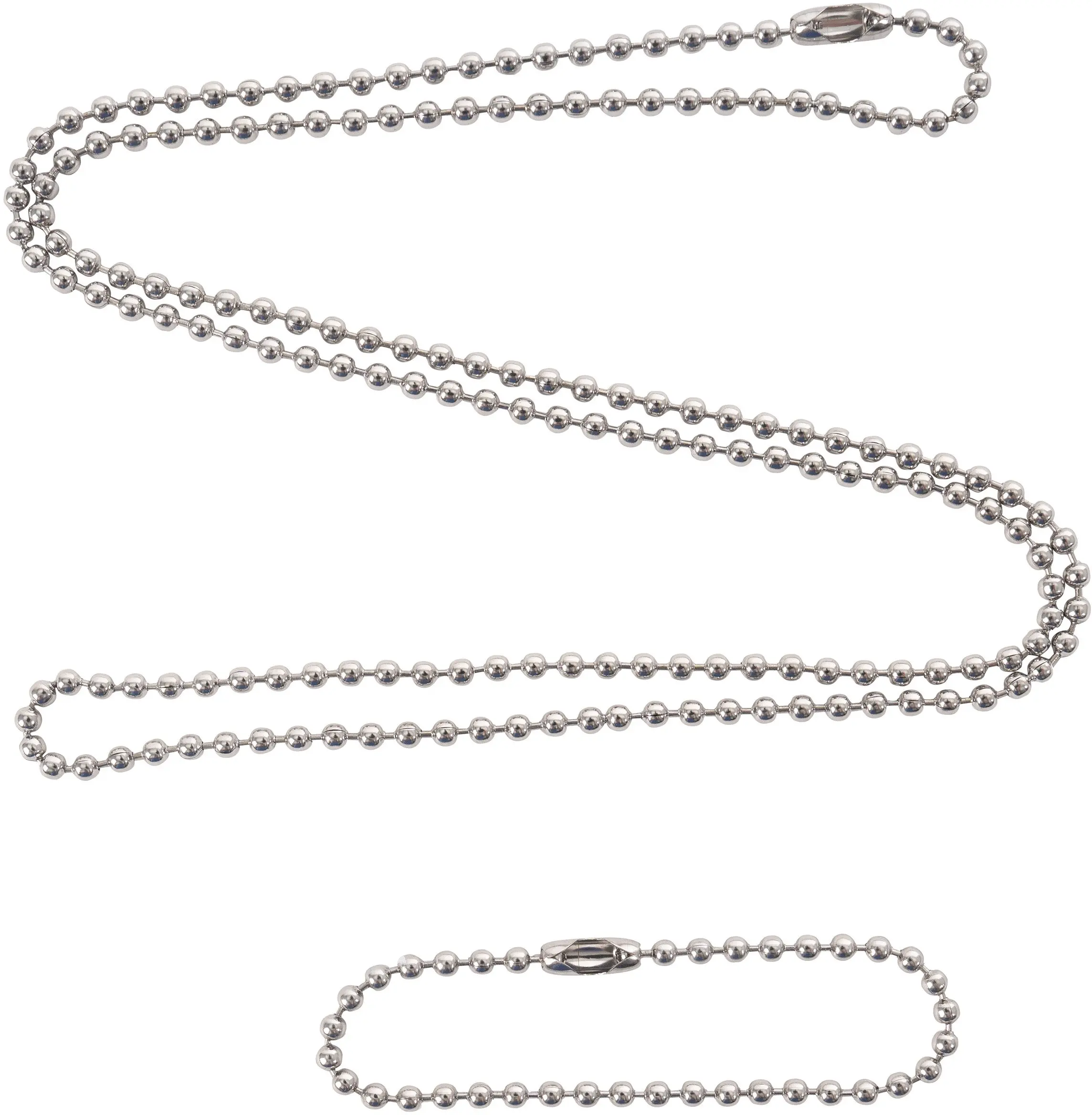 Military Chain & Link Pet Dog Tag Set, GSA-Compliant Unisex Neck Accessory with 24-in Long & 4.5-in Short Chains for Dogs (Silver 4.5" and 24" Measurements Included)