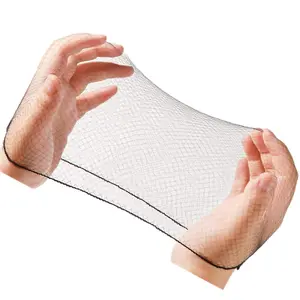 Hair Net 100Pcs 20Inches Individual Packed Invisible Hair Nets Elastic Edge Mesh Hairnets for Food Service Women Buns Ballet Cooking(Black)