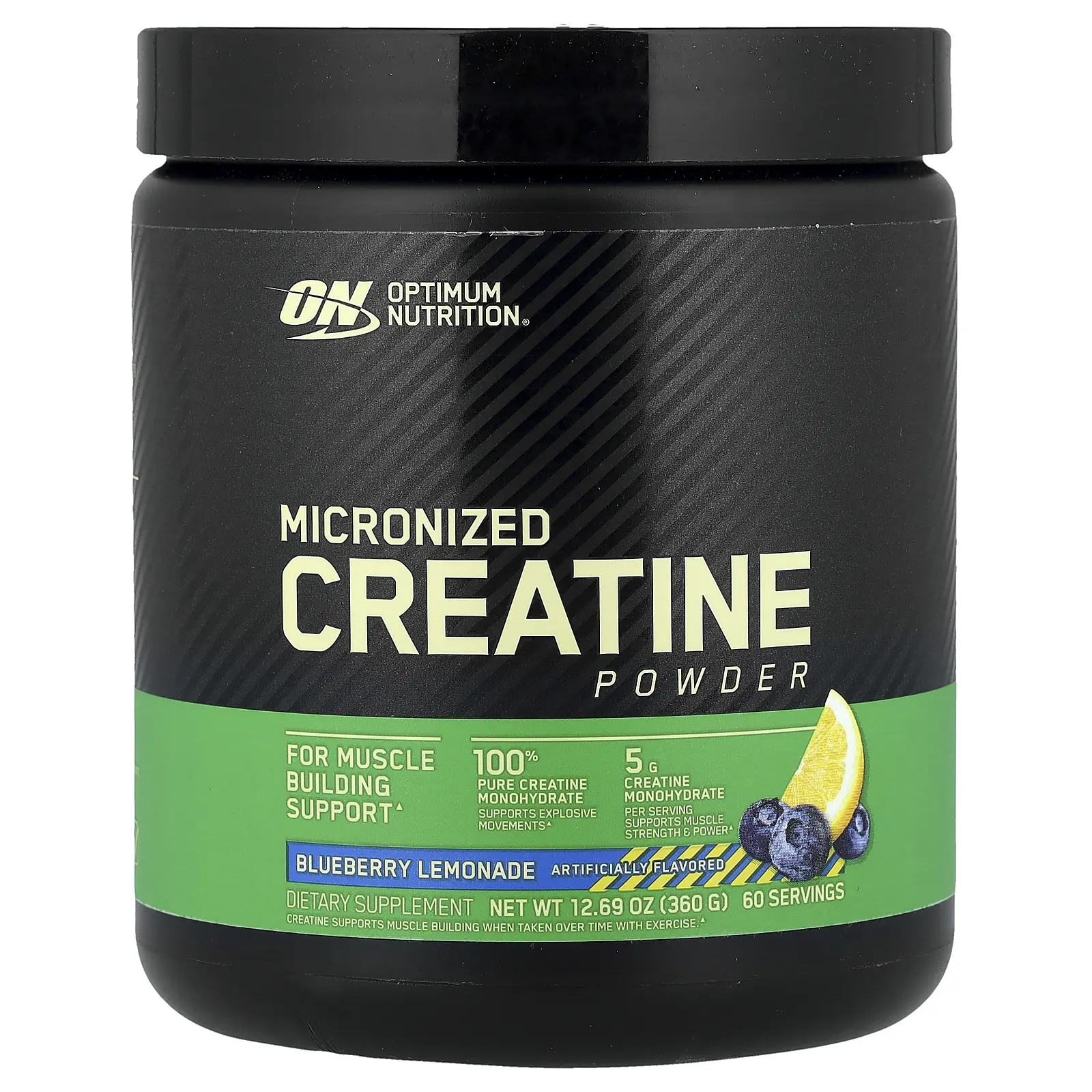 Optimum Nutrition Micronized Creatine Powder, Blueberry Lemonade, 12.69 oz (360 g)