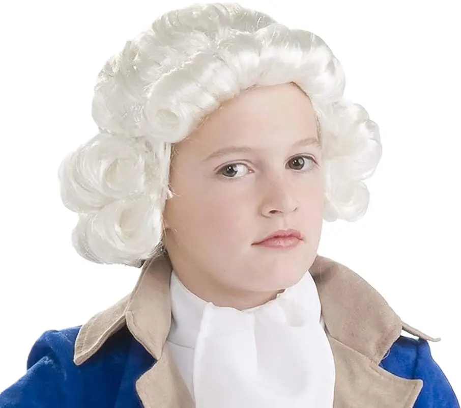 White Colonial Wig - Washington - Revolution - Costume Accessory - Smaller Size