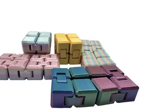Infinity Cube Fidget Toy – 3D Printed Mini Folding Desk Fidget, Compact & Portable, Endless Folding Motion, Biodegradable PLA Plastic, Perfect for Desk Accessories & Gifts