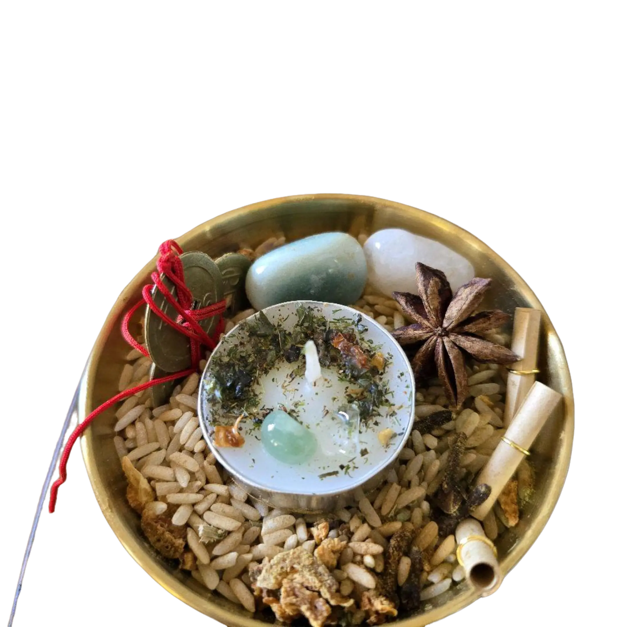 Velvet Moon Apothecary Money Magnet Money Bowl Manifestation Kit Prosperity Ritual for Wealth & Abundance with Citrine Crystal Green Aventurine Pyrite Coins and Ritual Tea Lights - Gifts, Decor