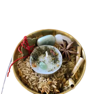 Velvet Moon Apothecary Money Magnet Money Bowl Manifestation Kit Prosperity Ritual for Wealth & Abundance with Citrine Crystal Green Aventurine Pyrite Coins and Ritual Tea Lights - Gifts, Decor