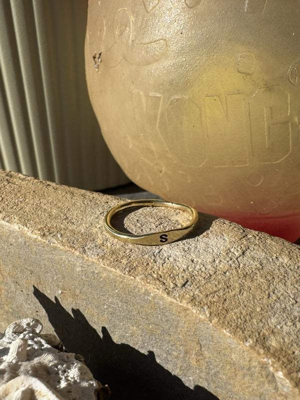 Handcrafted Initial Brass Ring with Unique Design and Durable Material Perfect for Everyday Wear and Ideal Gift