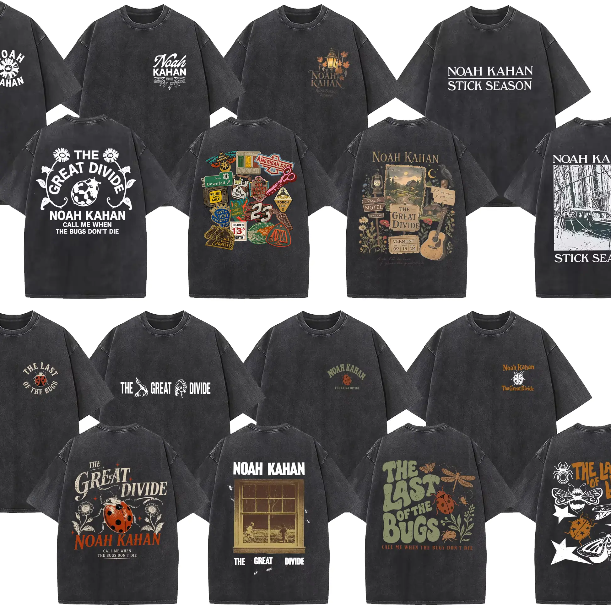 Noah Kahan Vintage Washed T-shirt, Noah Kahan The Divide Tour Wash Tee, The Great Divide 2026 Shirt, Classic Clothing Tops Streetwear