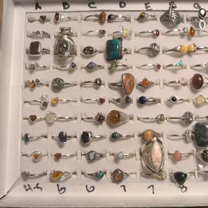 Live Jewelry C: Silver Rings Moonstone Whimsical Witchy 925 Stirling Round Gemstone Polished Gemstone