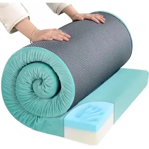 3 INCH Thick Waterproof Memory Foam Camping Mattress for Outdoor Sleeping, Portable Roll Up Mattress Pad Mat for Travel Truck Bed Tent