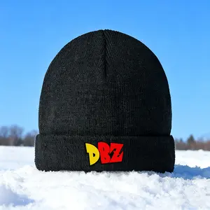 1PC DBZ Logo Print 2025 New Trendy Soft Elastic Winter Warm Knit Hat With Ear Protection Street Style Fashion Windproof Unisex Beanie Easy To Wear For Travel Perfect Gift For Friends And Family Knitted Hat