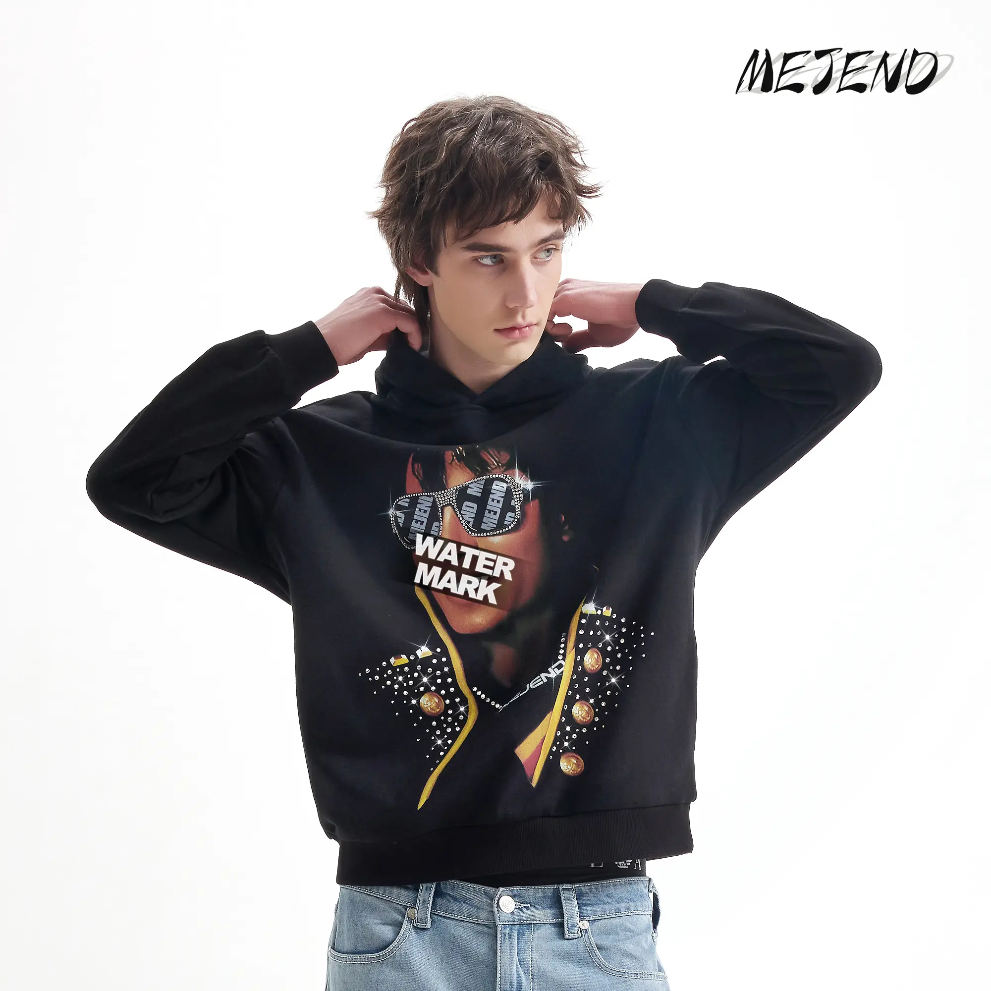 MeJend Graphic Tee, durable rhinestone T-shirt, rhinestone sweatshirt Crewneck