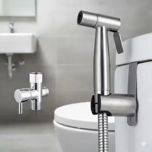 Upgrade Your Bathroom Hygiene with Stainless Steel Handheld Bidet Sprayer, Toilet Bidet Attachment. Easy Install, High Pressure, Multi-Use for Personal Cleaning, Pet Wash & Toilet Rinse. Durable, Ergonomic & Perfect for Modern Homes.