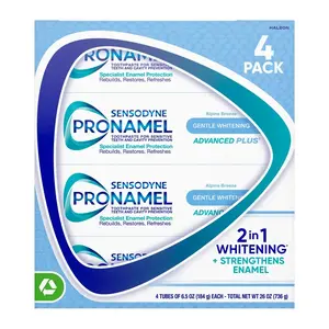 Sensodyne Pronamel Gentle Whitening Advanced Toothpaste 6.5 Ounce Pack of 4 Alpine Breeze Formula for Sensitive Teeth Gentle Whitening & Enamel Strengthener