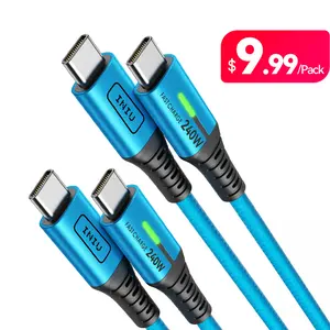 INIU USB C to USB C Cable, 240W [6.6ft 2pack] Fast Charging Cord, PD3.1 Type C to Type C Charger Cable, Braided USB-C Charger for iPhone 17/16/15/15 Pro/15 Plus/16/15 Pro Max Samsung S22 iPad MacBook Pro etc Port Device Electronic Smartphone Protection