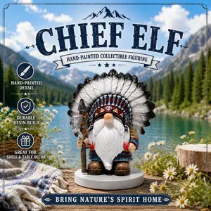Hodao Traditional Tribal Chief Resin Garden Gnome Statue - Home Decor Ornament, 2026 Summer 4th of July Indoor Outdoor Decoration, Funny Stress-Relief Collectible Gift Sculpture