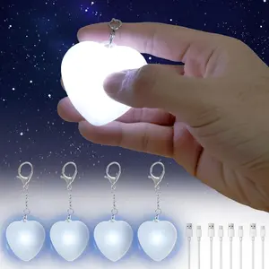1/4pcs glowing heart lights - auto-sensing lights, portable touch-activated handbag night lights, heart-shaped lights, suitable for women, girls, mothers, and friends