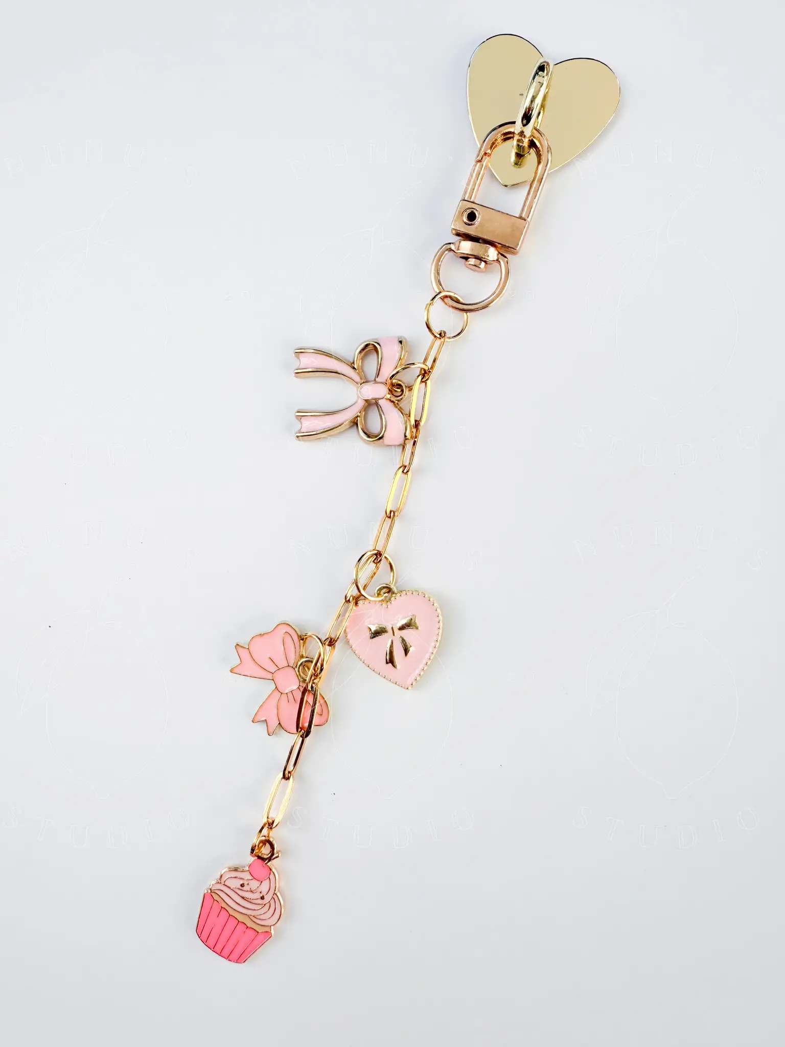 Cupcake Coquette Pink Kindle Chain Charms, E-Reader Decorative Accessories