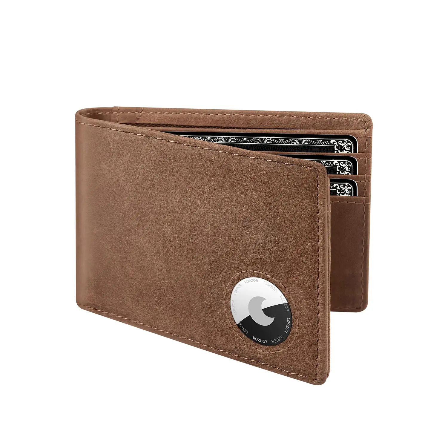 LORZOR Women's Top-Grain Leather Bifold Wallet - Durable, RFID-Blocking, Slim Profile (Model A1)