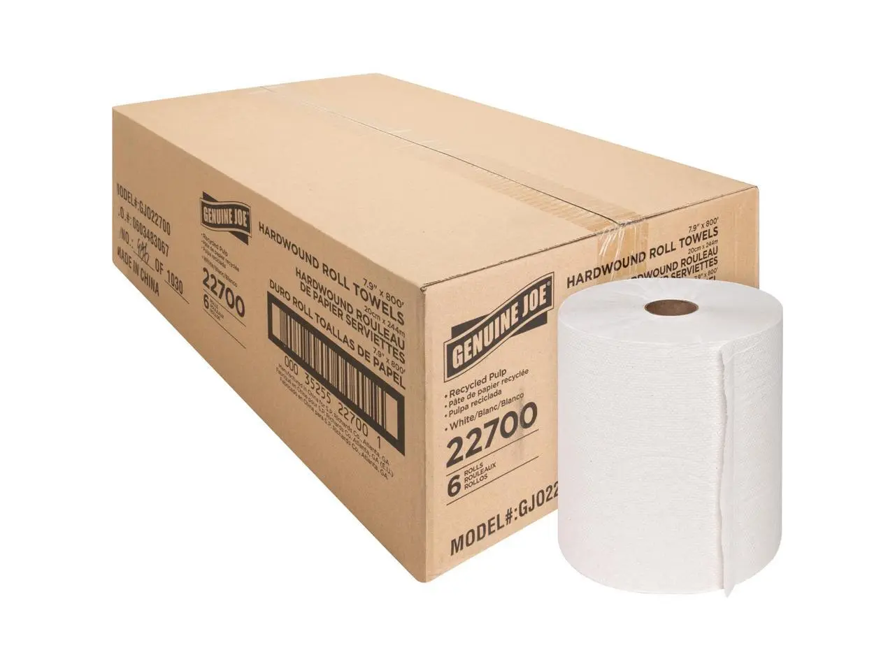 Genuine Joe Hardwound Roll Towels (6 Rolls)