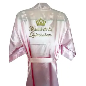 Mamá de la Quinceañera Satin Robes, Personalized Robes, Quinceañera gift, birthday gift, custom Name