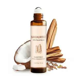 Gya Labs Sandalwood Essential Oil Roll On - 0.34 Fl Oz - Travel Size Roller for Camping, Skin, Aromatherapy Relief, Convenience