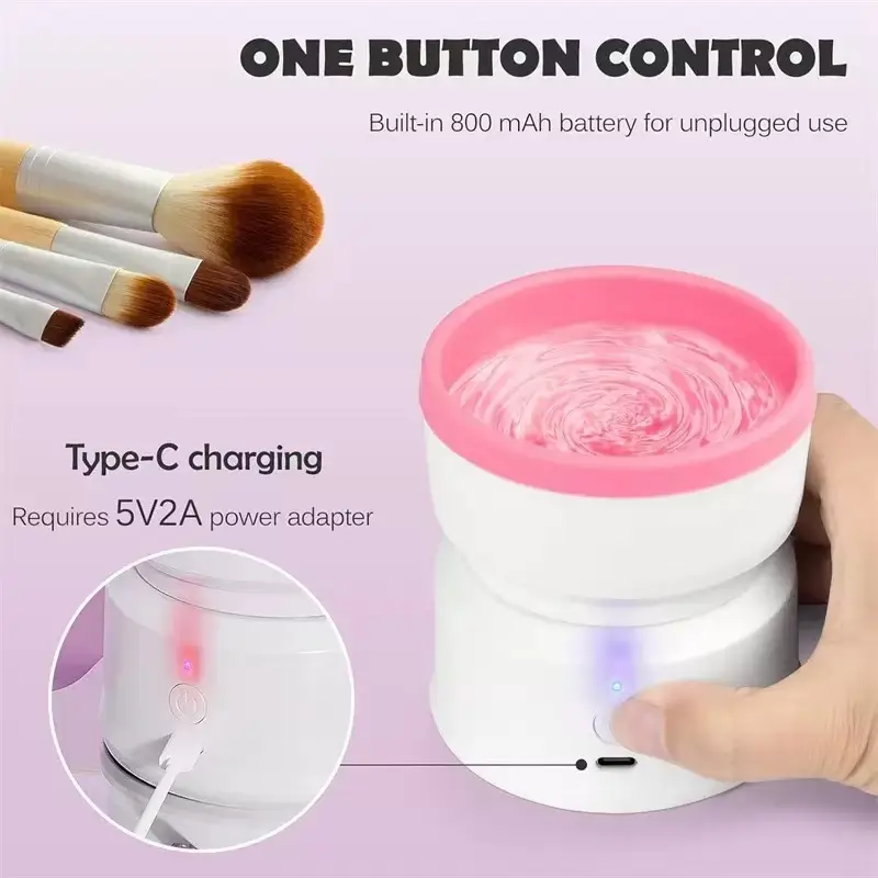 Rechargeable & Electric Makeup Brush Cleaning Machine, 1 Count Silicone Brush Cleaner, Beauty Blender Cleaner For  Makeup Brushes,molded Brush Cosmeti