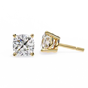 2.33 Carat Cushion Cut Lab Grown Diamond Tiny Stud Earrings