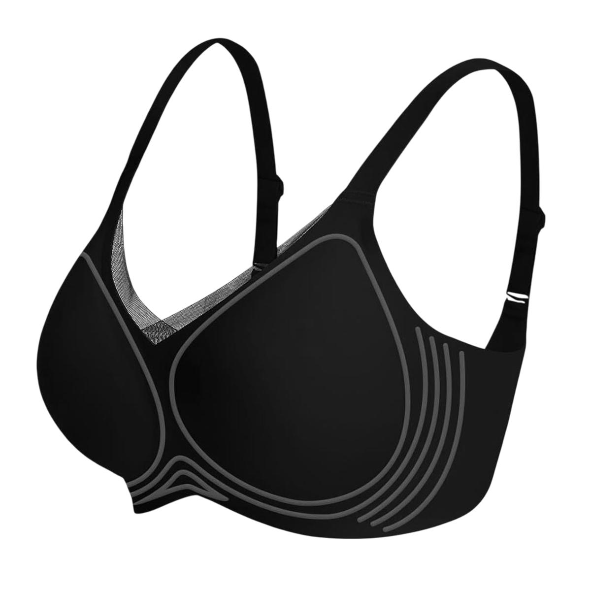 KatchMe Women's Elegant Solid Color Wide Strap Seamless Push-Up Wirefree Bra, Non-Wired 3/4Coverage Breathable Underwear, Smoothing Bralette