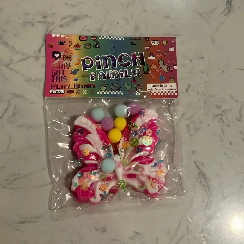 Hot pink butterfly squishy