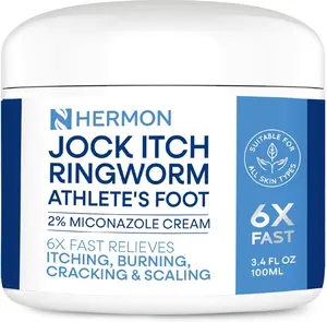 Hermon Antifungal Cream - Jock Itch, Psoriasis, Ringworm Treatment for Skin & Scalp, Soothing Relief Foot & Body Balm, 100g