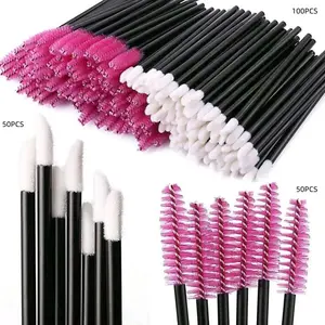 Professional Makeup Brush Set, Makeup Brushes Kits, 100pcs Disposable Eyelash Mascara & Lip Brushes Kit, Multi-Function Cosmetic Tools, Cosmetics Makeup Tools, Single Item Pack