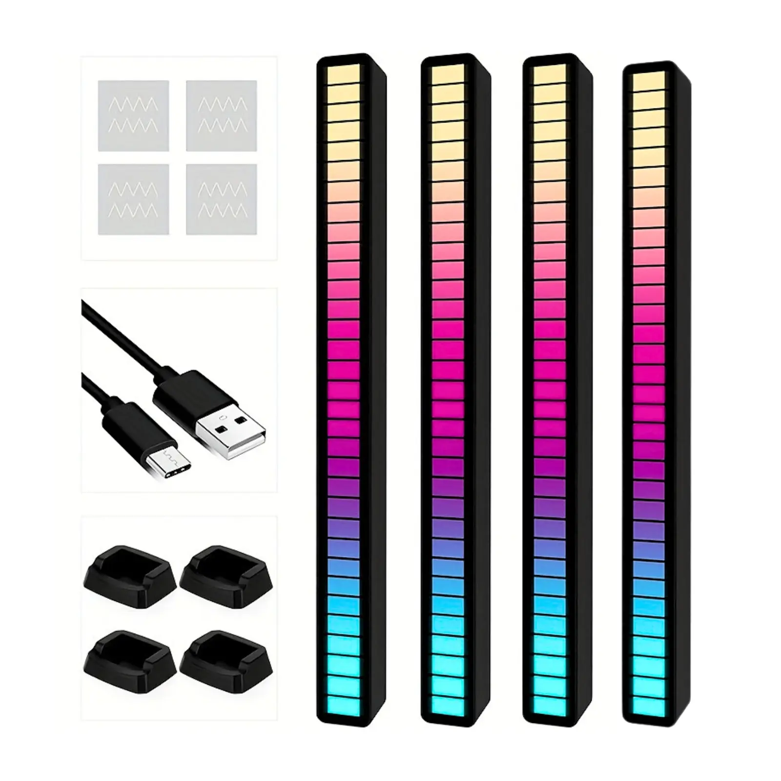 RGB Light Bar, LED Light Bar, Sound pickup lamp, Colorful Sound Rhythm Light Bar, USB Powered, Dynamic Music Sync, 3 Control Modes, RGB & IC Ambient Backlight for TV, Gaming Room