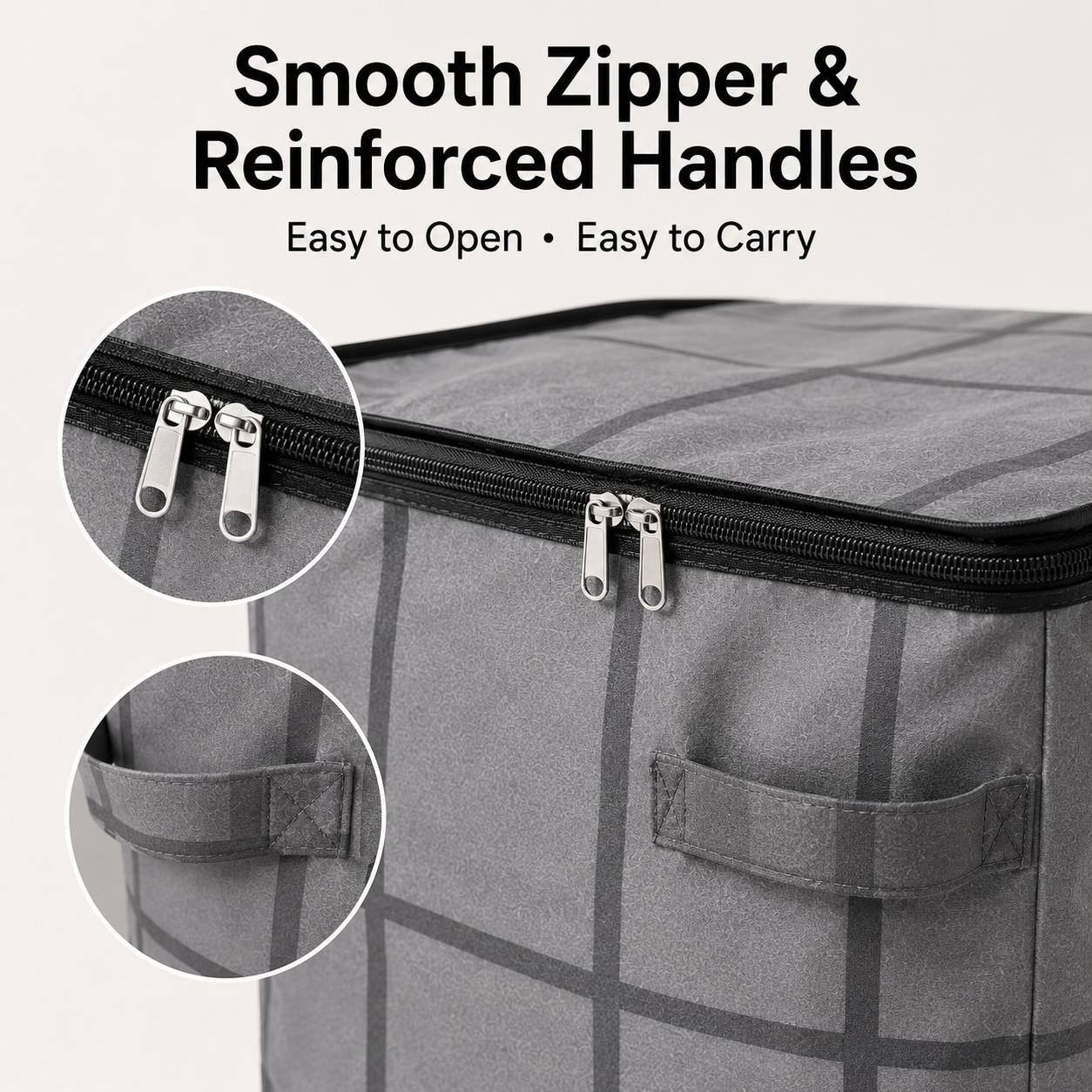 Spacious Moving Storage Bin, Zippered Organizer for Quilts, Bedding & Sweaters, Large Capacity Fabric Bag for Moving Day, Closet & Bedroom Use