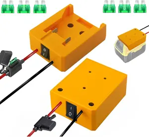 Power Wheel Adapter for Dewalt 20v Battery Adapter Power Wheels Battery Converter Kit with Fuses Wire Terminals 12AWG Wire Power Connector for DIY Rc Car Toys Robotics and Rc Truck