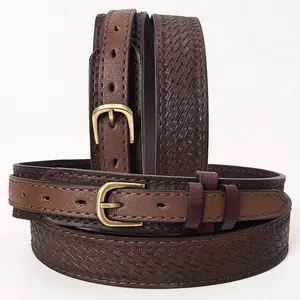 HILASON Western Genuine Leather Belt for Men Women Cowboy Cowgirl Handmade Unisex Full Grain Heavy Duty Tooled Jeans