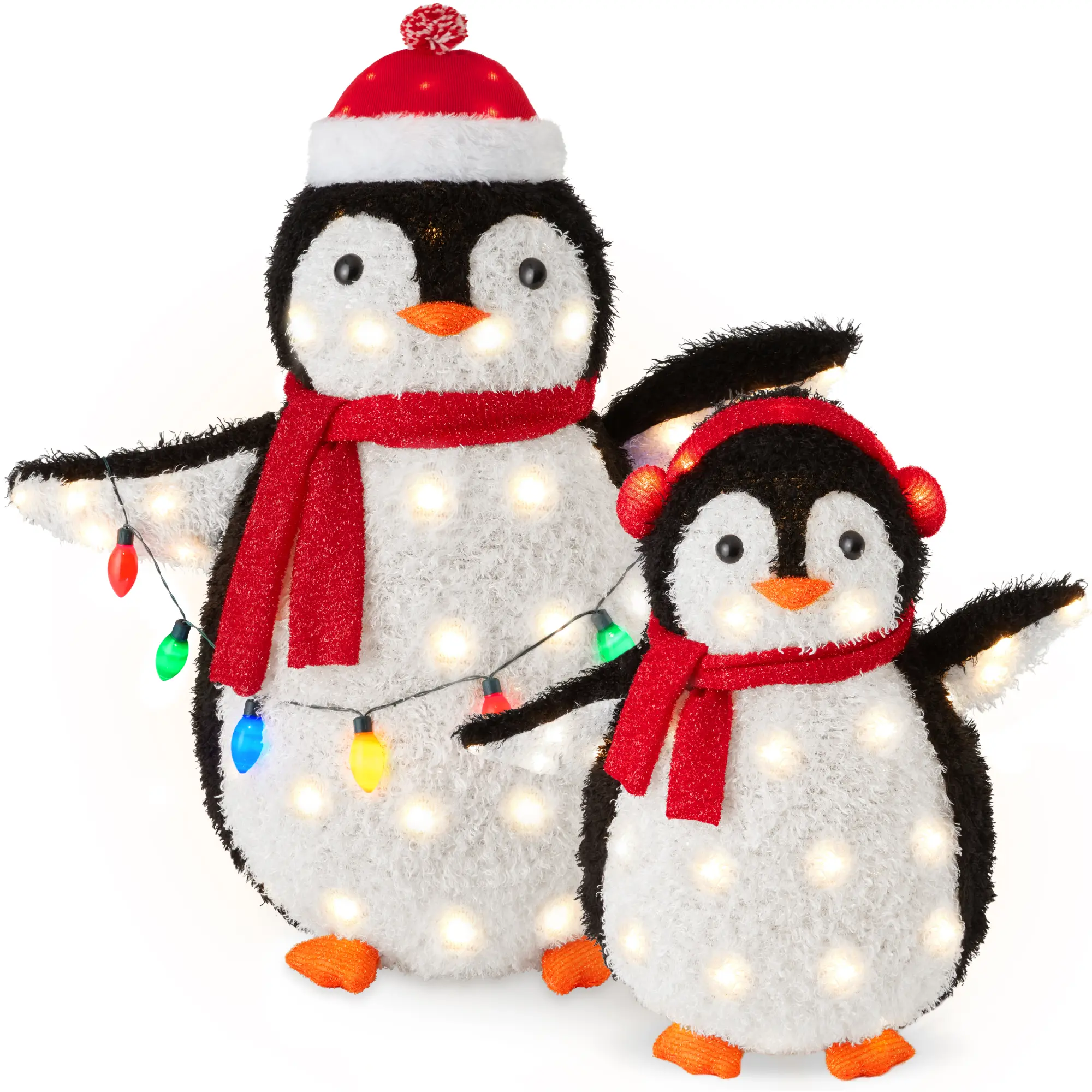 Best Choice Products Lighted Penguin Family w/ LED Lights, XL Pop Up Large Outdoor Christmas Yard Decoration