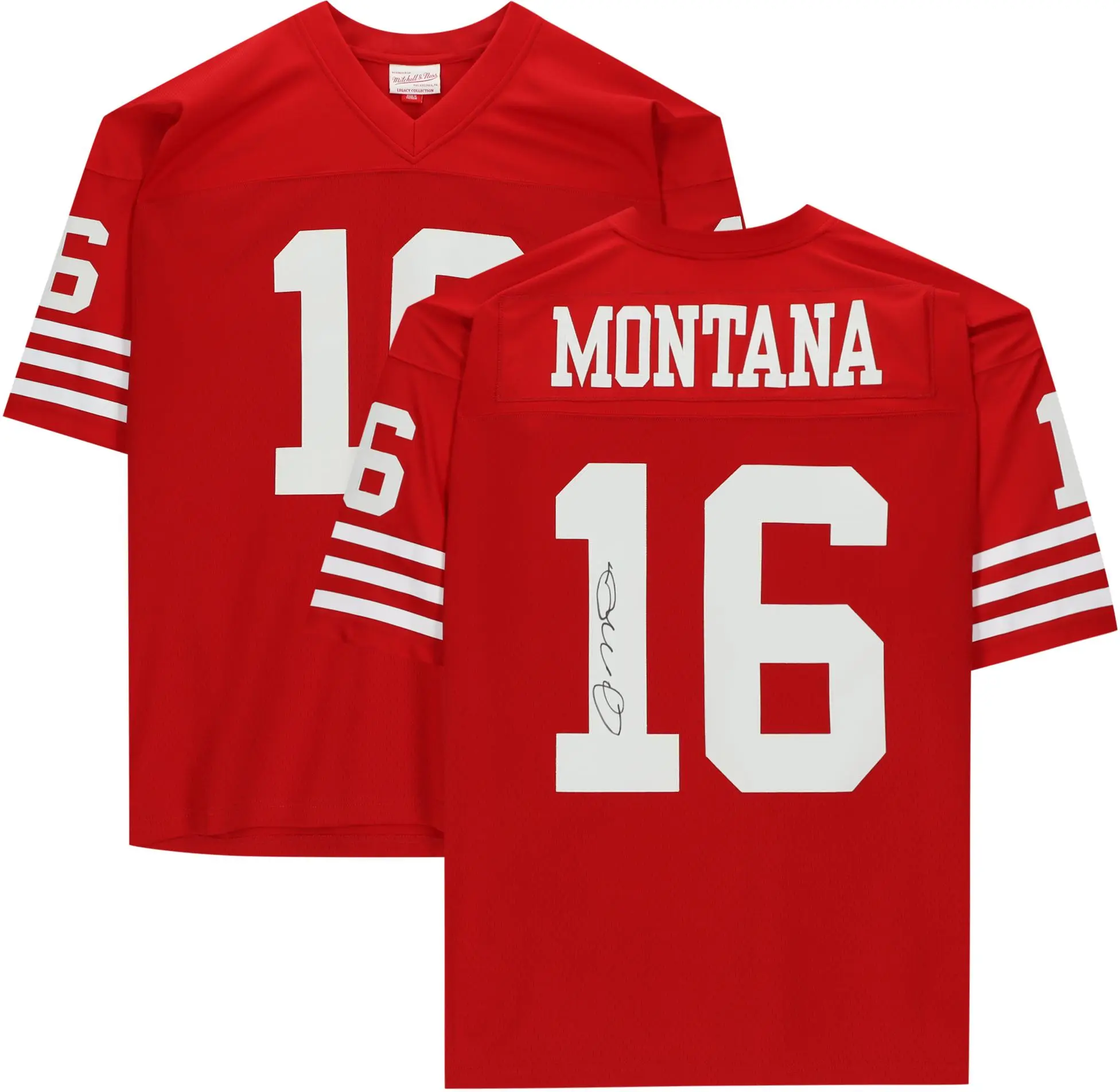Joe Montana San Francisco 49ers Autographed Mitchell & Ness Red Replica Jersey - Fanatics Authentic Certified