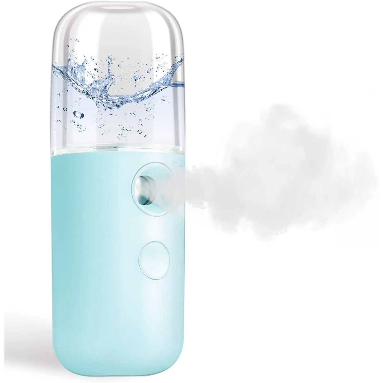 Portable Nano Facial Steamer, Hydrating Moisturizer Mist, USB Rechargeable Facial Care Tool with 30ml Tank, Mini Self Care Gift - Blue, Portable Facial Steamer