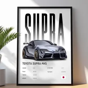 Toyota Supra A90 MK5 Poster | Car Print | Hyper Car Poster | Super Car Print | Art Print | Car Poster | Home Decor | Wall Decor