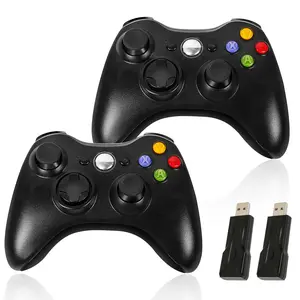 2Packs Wireless Controller for Xbox 360 Wireless Remote Controller Gamepad with Non-Slip Joystick Thumb Grips & Double Shock Live Play for Xbox 360/360 Slim, PC Windows 7, 8, 10