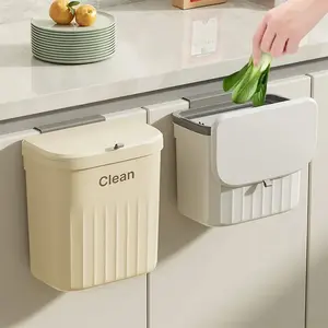 Kitchen Trash Can Wall Mounted Hanging Trash Bin With Lid Garbage Can for Cabinet Under Sink Waste Garbage Compost Bin 8.5/12L Odor Blocking Larger Capacity Convenient Size