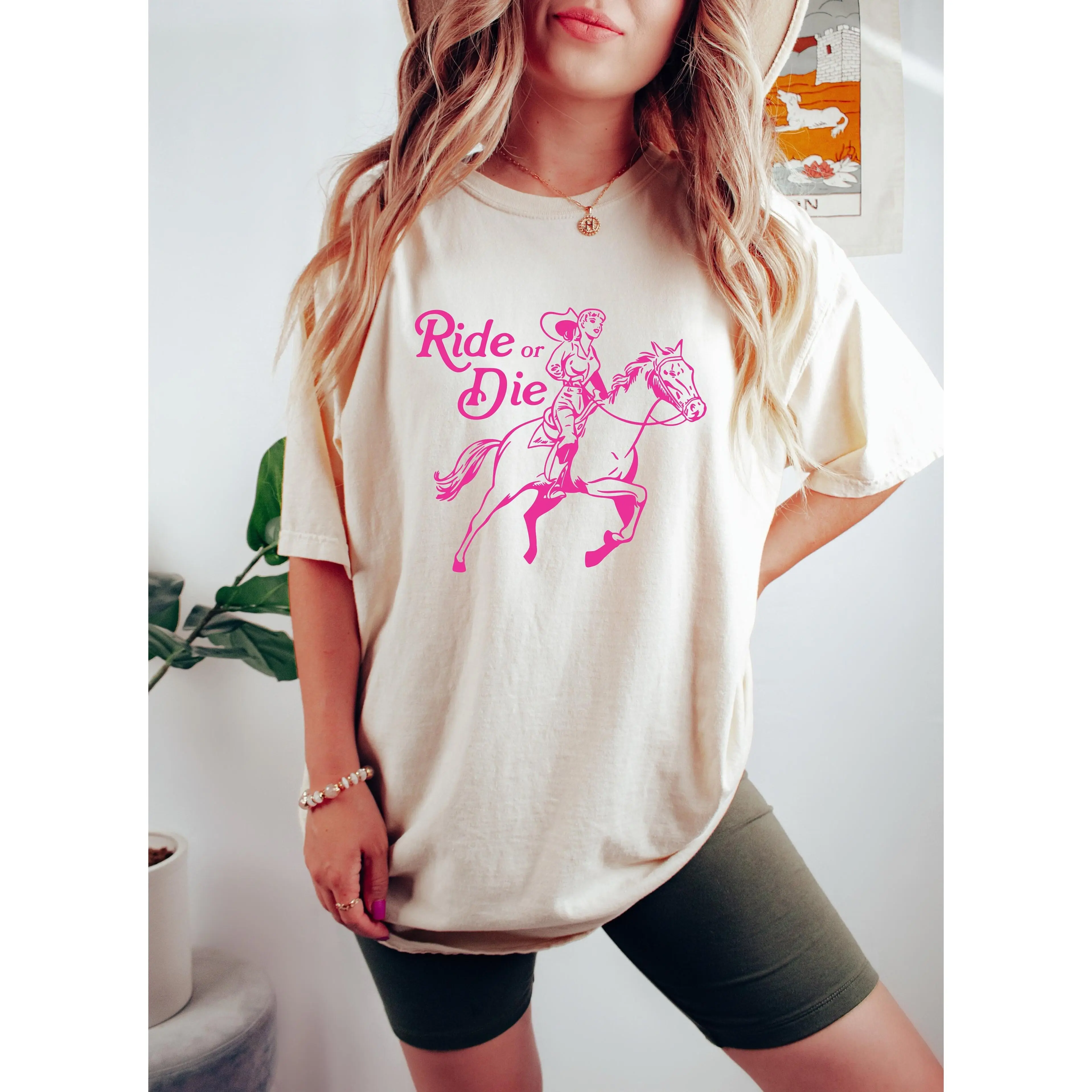 Ride Or Die Country Girl Oversized Vintage T-Shirt, Cowgirl Shirt, Country Girl Shirt, Country Shirt, Western Shirt