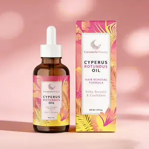 Caramela Beauty 60ml Cyperus Rotundus Oil – Natural Gentle Hair Inhibitor & Soothing Skin Care Serum for Long-Lasting Smoothness