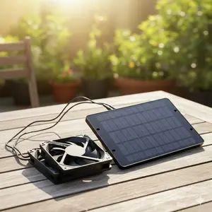 Solar Ventilation Fan Ventilator Dual Exhaust Passive Cooling System: Weatherproof Quiet Durable Greenhouses Sheds Garages Attics Warehouses Air Circulation Kit Energy Free Operation