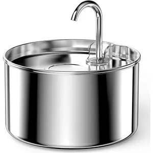 Stainless Steel Cat Water Fountain: Pet Fountains Indoor Metal Automatic Dispenser Cat Waterer Bowls Dog Faucet Bottle Pets 24/7 Running Watering for Drinking Quiet Pump with 1 Filter non  stop  water  fountain