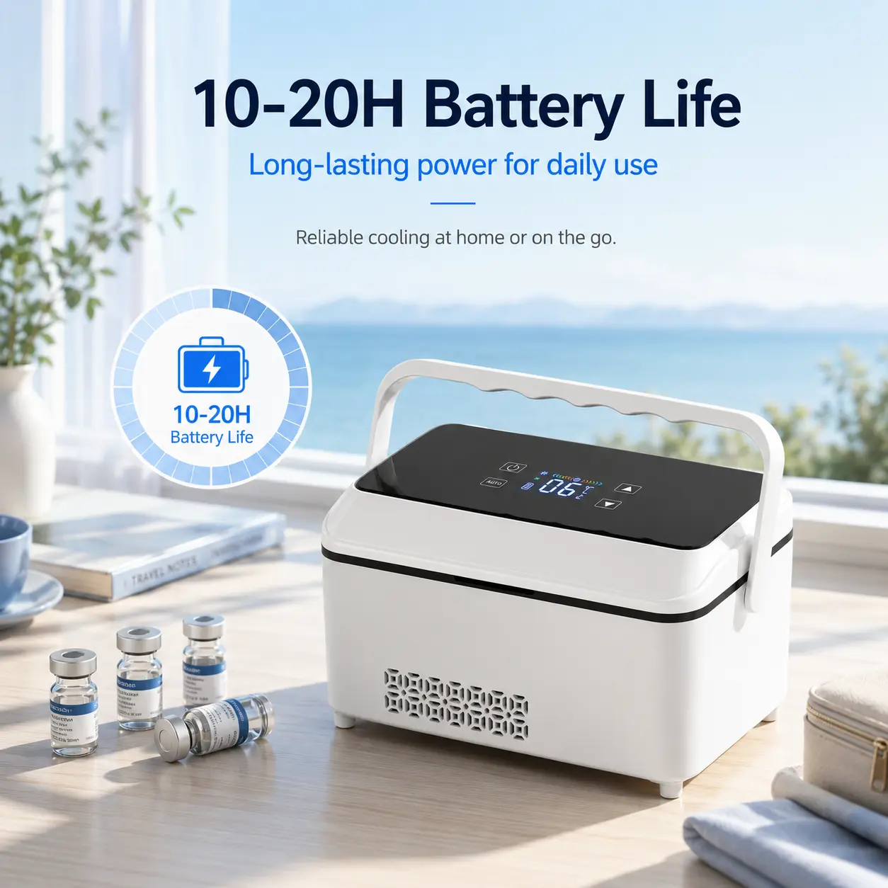 ZNLYRION 2026 New Reliable Portable Insulin Cooler - 0-8℃ Smart Fast Cooling, 10-20H Battery Life, 3-Way Home/Car Charging, Quiet Operation, Large Capacity Bag, Camping Outdoor Use