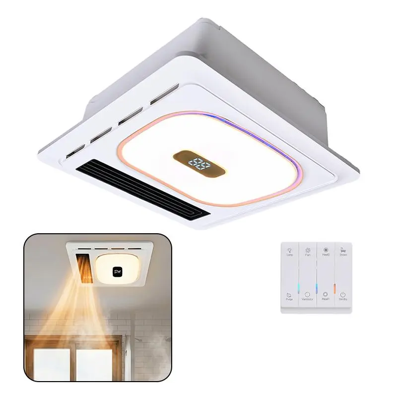 4-in-1 Bathroom Exhaust Fan with 1800w Heater & Bluetooth Speaker & RGB Light (180 CFM Quiet Ventilation) 3500k/4500k/5500k LED Light