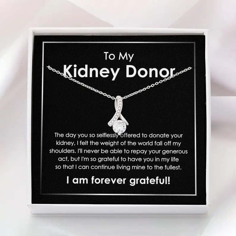 Kidney Donor Necklace Gift for Organ Donation Awareness, Transplant Awarenes Gift, Organ Donation, Kidney Disease Gift, Transplant Survivor